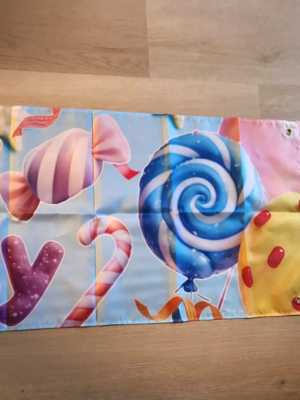 New: Happy Birthday Banner - Candy, Donut and Ice Cream themed. Metal grommets